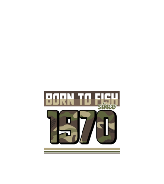 Born to fish since 1970 model negru pe tricou