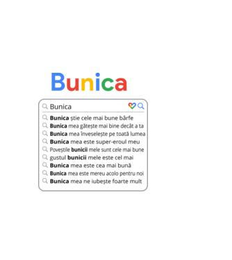 căutare Google Bunica model negru pe tricou