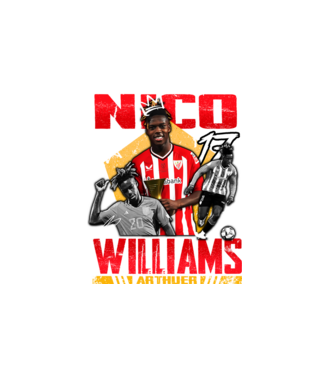 Nico Williams tribute model alb pe tricou