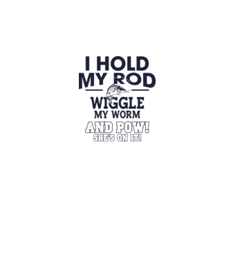 I hold my rod model alb/roșu pe tricou
