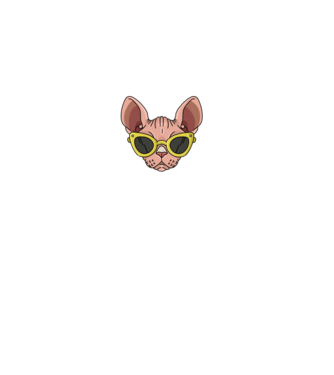 cool cats have no hair model negru pe tricou
