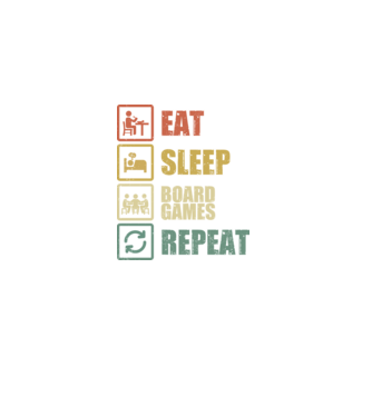eat sleep Board Games repeat model negru pe tricou