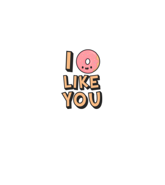I donut like you model alb pe tricou