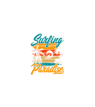 Surfing Paradise model negru pe tricou