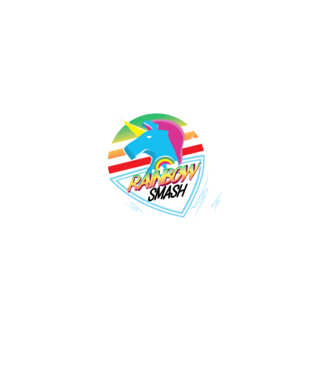 Rainbow smash model negru pe tricou