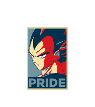 vegeta pride dragonball model alb pe tricou