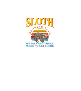 SLOTH running team model turcoaz pe tricou
