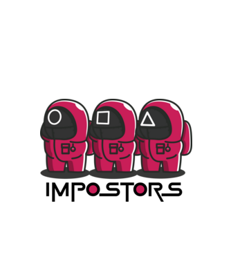 impostors squid game model alb pe tricou