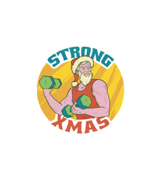 strong xmas model alb pe tricou