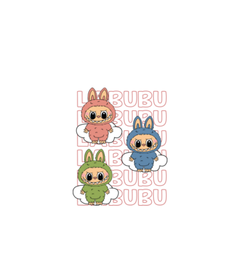 LABUBU model alb pe tricou