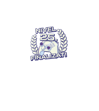 Nivel 25 finalizat! model negru pe tricou