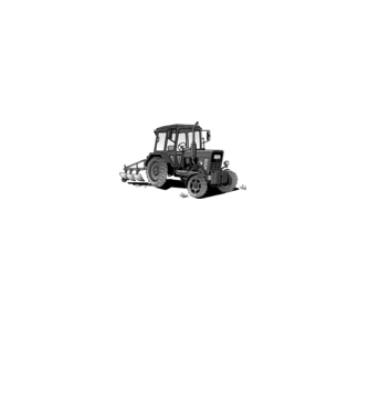 TRACTOR model alb pe tricou