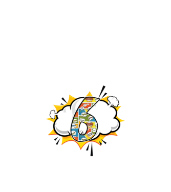 Birthday Comic Number 6 model alb pe tricou