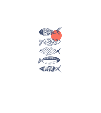 Fish model alb pe tricou