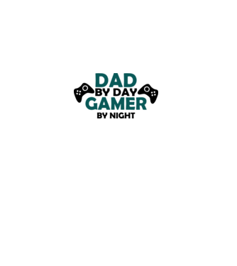 Dad by day gamer by night model alb pe tricou