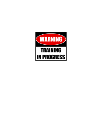 Warning Training In Progress model gri pe tricou