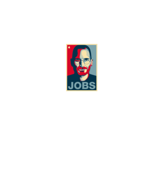 Jobs pop art model alb pe tricou