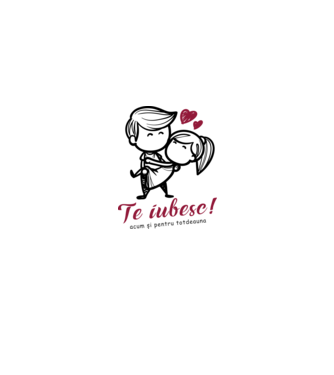 te iubesc! model alb pe tricou