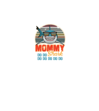 Mommy Shark model negru pe tricou