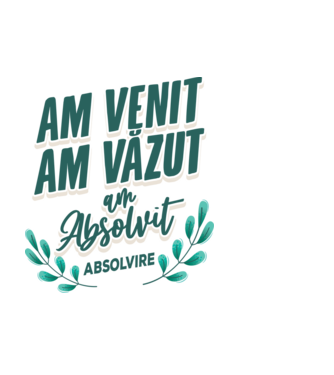 Absolvire model alb pe tricou