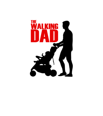 The Walking Dad model alb pe tricou