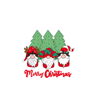 Merry christmas gnomes model alb pe tricou