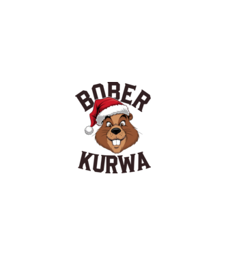 Bober kurwa xmas model alb pe tricou