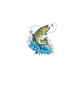 Fish model alb pe tricou
