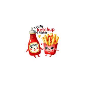Ketchup to my Fries model alb/roșu pe tricou