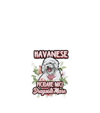 havanese : picioare mici dragoste mare model alb pe tricou