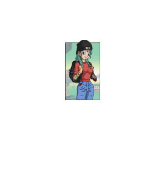 dragon ball bulma model albastru închis pe tricou