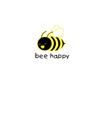 bee happy model alb pe tricou