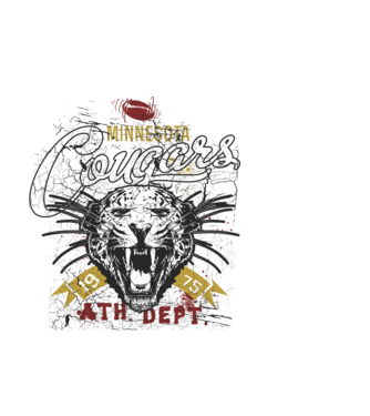 Minesota Cougars  TEXTURED model negru pe tricou