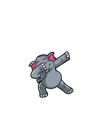 Elefant DAB model albastru închis pe tricou