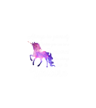 Always be UNICORN model alb pe tricou