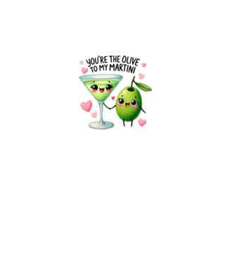 Olive to my Martini model alb pe tricou