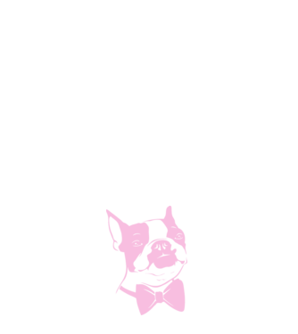 Boston Terrier model alb pe tricou