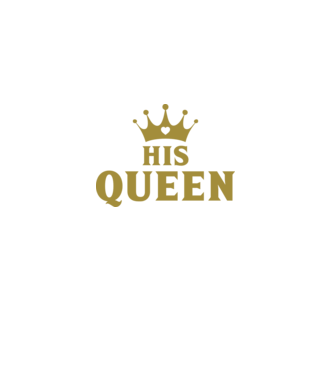His Queen model negru pe tricou