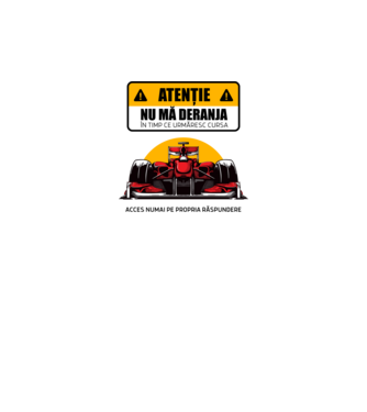 Atenție model alb pe tricou