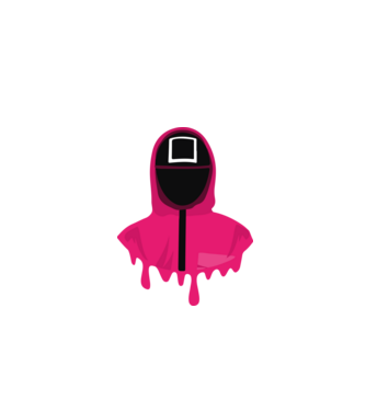 squid game square model negru pe tricou