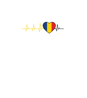 România heartbeat model alb pe tricou
