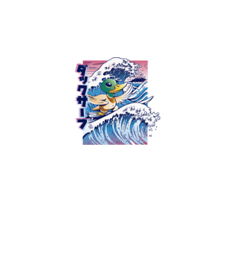 Surfer Duck model negru pe tricou