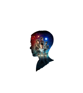 eleven poster head2 model negru pe tricou