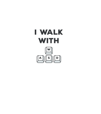 I Walk with WASD model roz deschis pe tricou