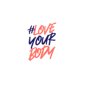 #loveyourbody model alb pe tricou