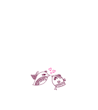 lovebirds model alb pe tricou