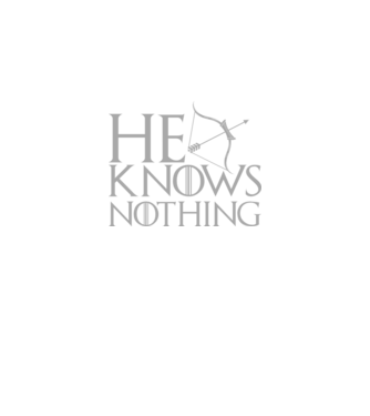 Cuplu He knows nothing model negru pe tricou