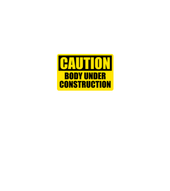 Caution Body Under Construction model negru pe tricou
