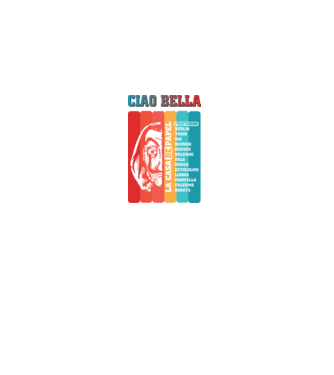 ciao bella retro model negru pe tricou