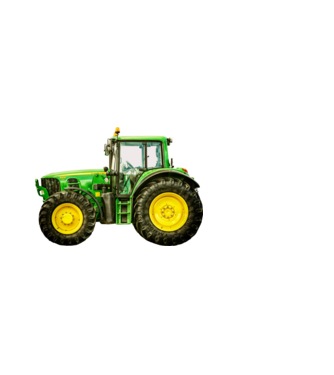 TRACTOR model alb pe tricou